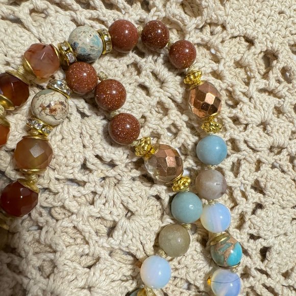 ๐คฉ๐HOST PICK!!๐๐คฉAGATE GOLDFISH Handmade Semi Precious 108 Bead Mala Necklโฆ - Picture 3 of 14